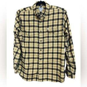 Carhartt Flannel Shirt Relaxed Fit Gold And Black Plaid Size Large NWOT